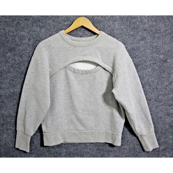 Citizens of Humanity Sweater Women Small Gray Franki Open Chest Peekaboo Crew - Picture 1 of 4